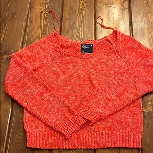 American Eagle Outfitters Vibrant Red Off-the-Shoulder Sweater